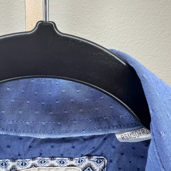 Panhandle Rough Stock Long Sleeve Shirt Blue Size Small - Picture 4 of 5